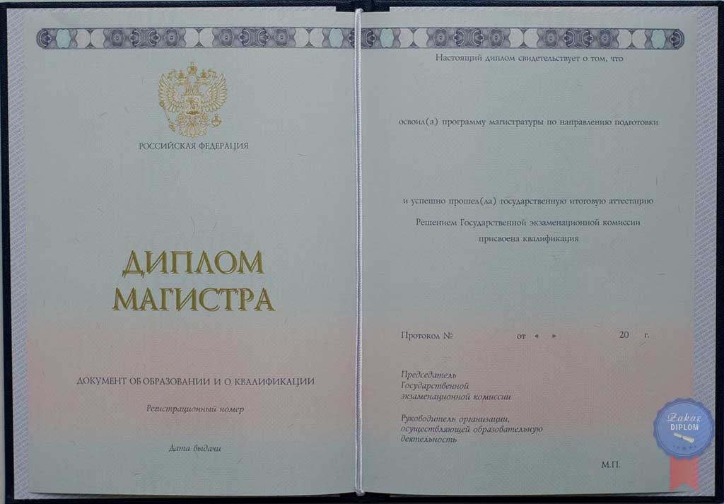 Диплом магистра 2014 — 2019 год